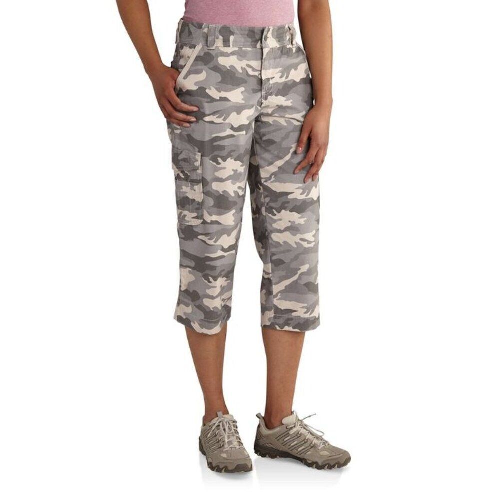 Carhartt Relaxed Fit El Paso Crop Pants Camo Gray Size 8